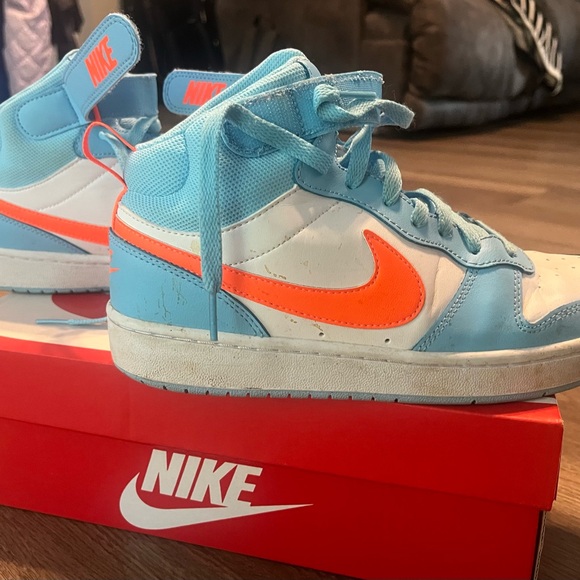 Nike Other - Nike Blue and Orange Sneakers High-Top Design
